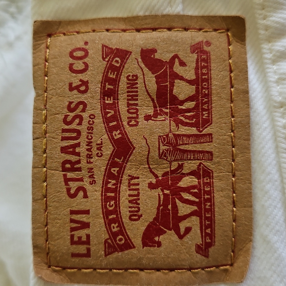 Levi's Low-rise‎ White Denim Shorts Fringe Beach Festival Boho Size 28 - Picture 10 of 13